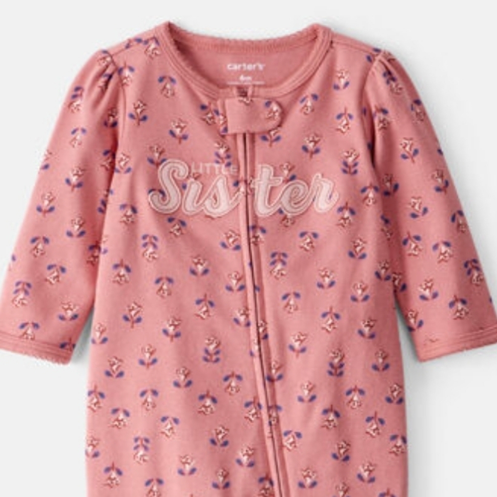 Baby Little Sister 2-Way Zip Cotton Sleep & Play Pajamas